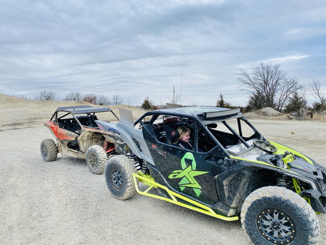 Off-road buggies during an outdoor production day.