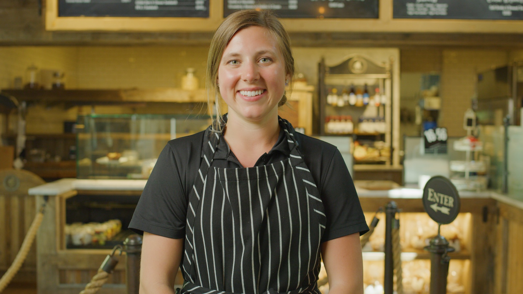 Big Cedar Lodge bakery team member on camera during the orientation film