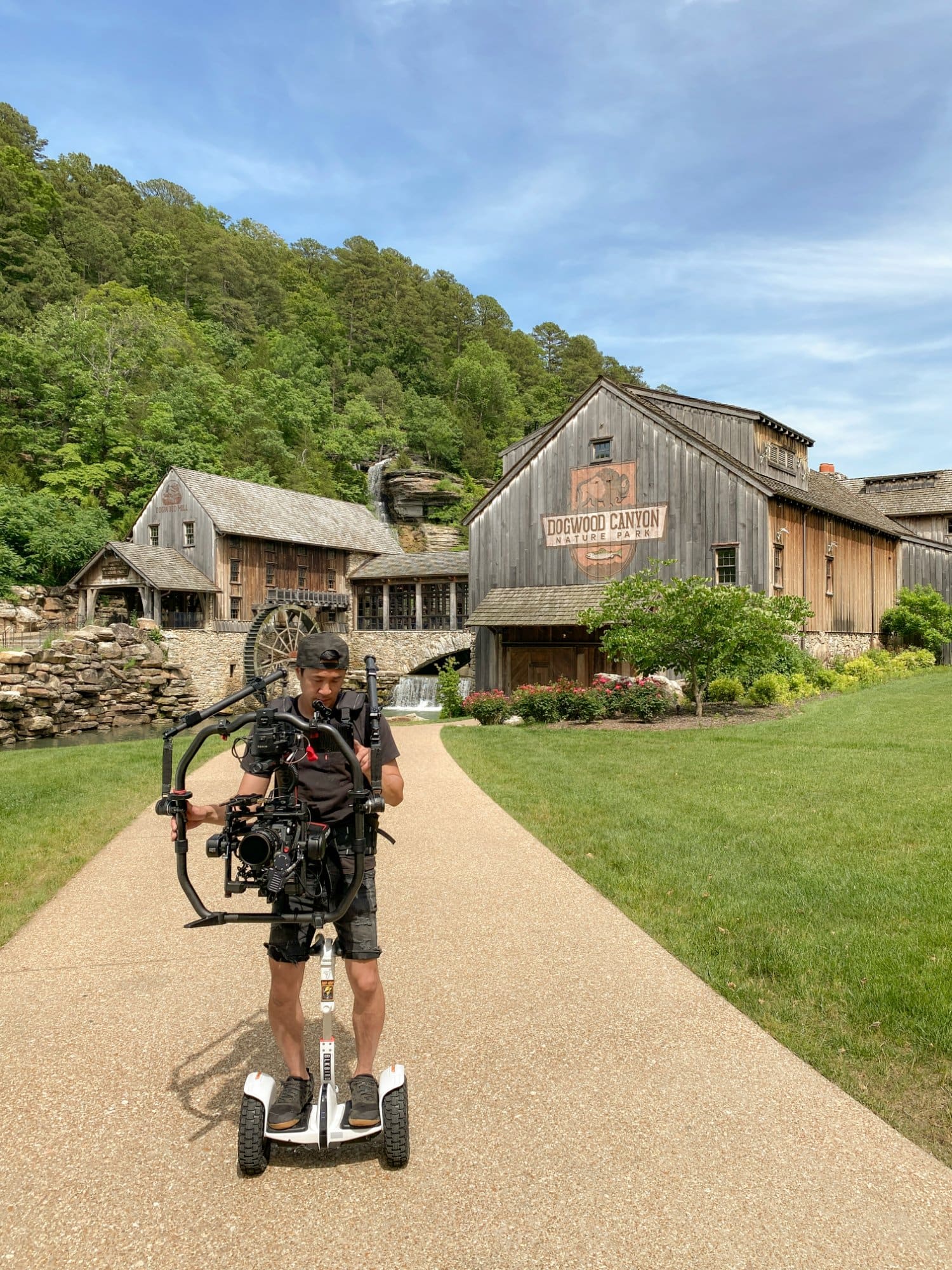 Crew filming on location at Big Cedar Lodge