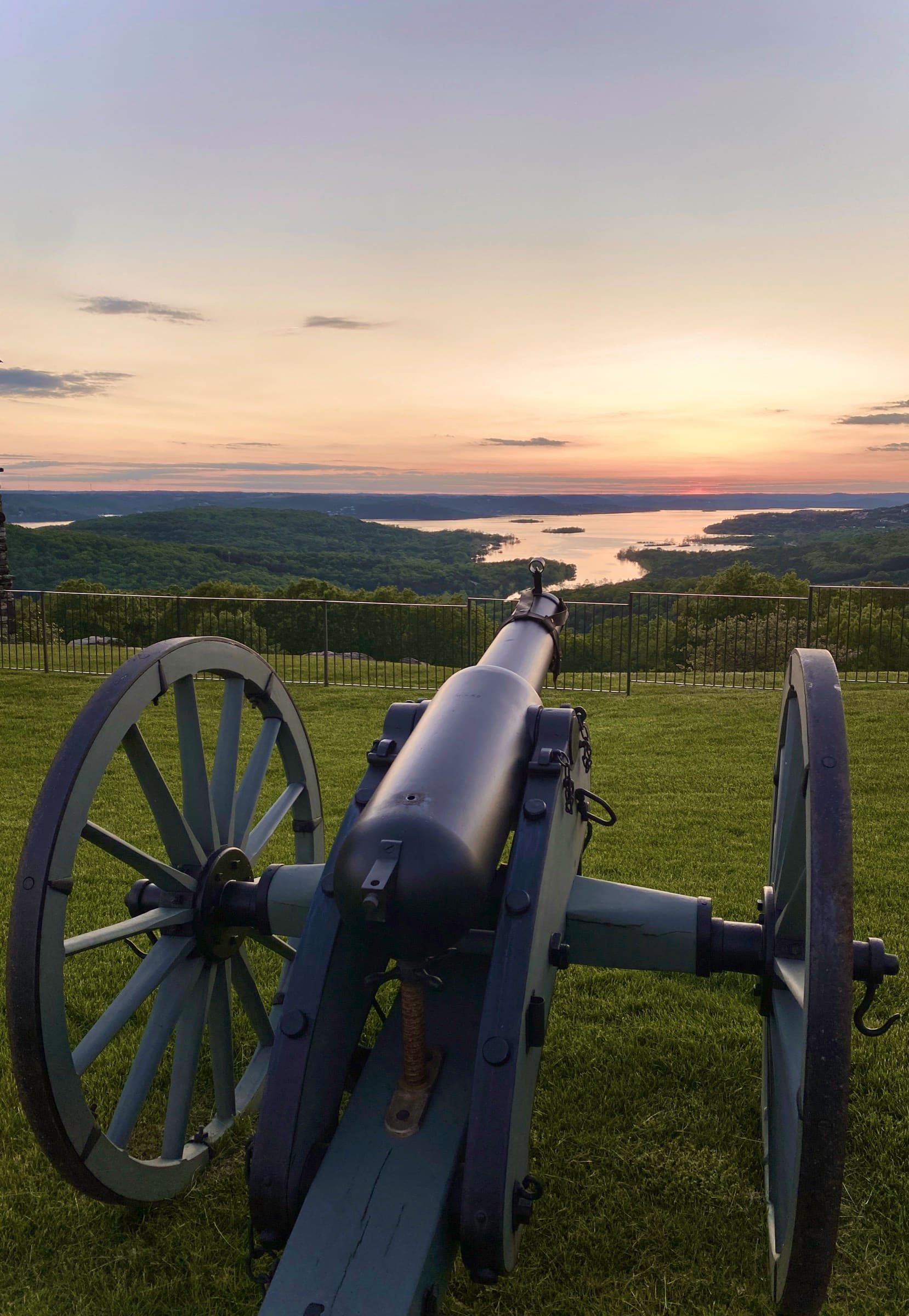 Cannon overlooking Table Rock Lake during the Payne's Valley production