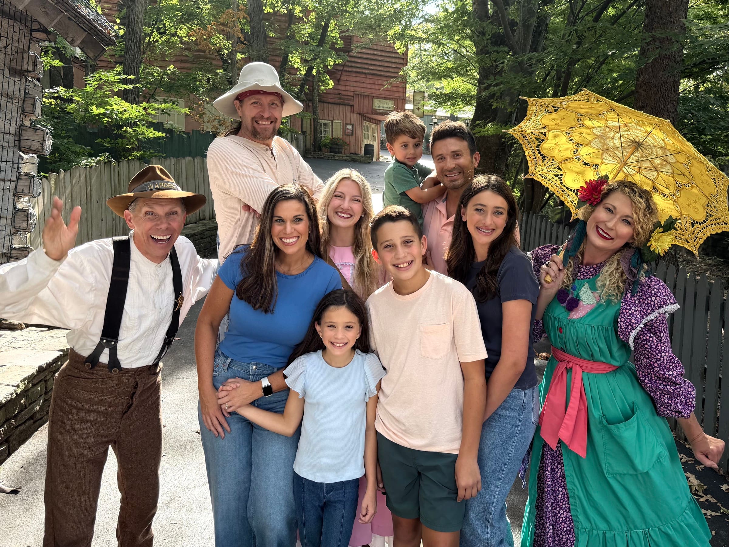 Silver Dollar City cast and families gathered during the Season Passports campaign shoot