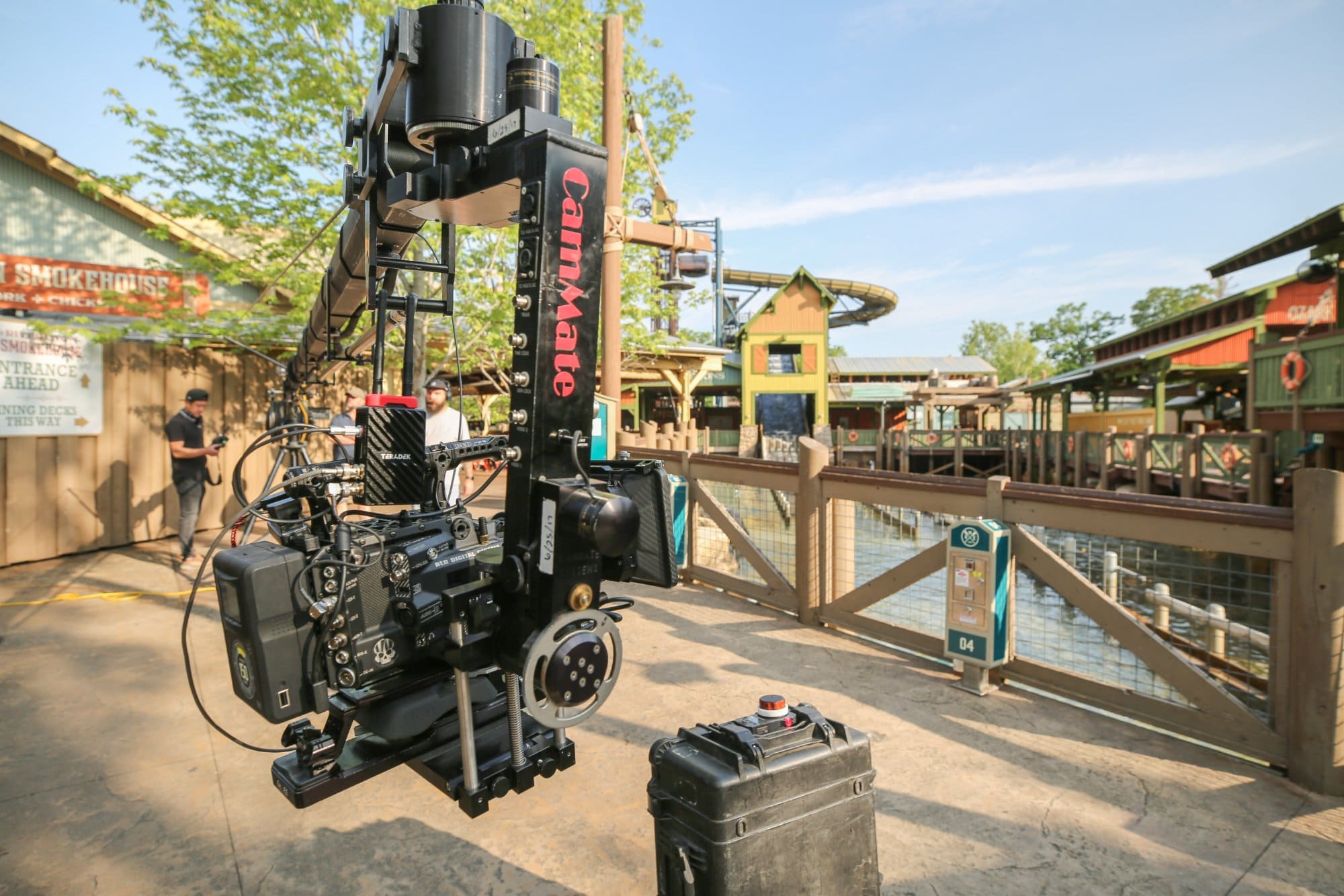 Camera rig setup during the Silver Dollar City campaign shoot